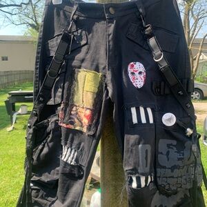 SOLD reworked spooky patchwork shorts